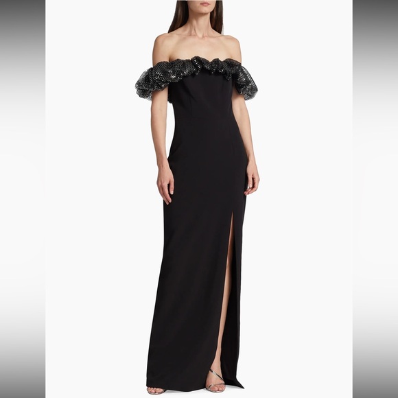 Monique Lhuillier Dresses & Skirts - ML Monique Lhuillier - Michaela Crepe Off-the-Shoulder Gown - Size 4 - NWT